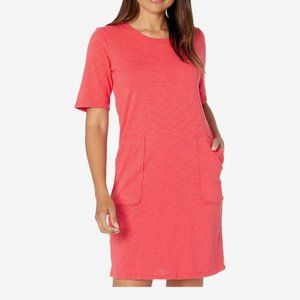 NWT / BLACK SLUB JERSEY T-SHIRT DRESS / HALF SLEEVE WITH POCKETS / SMALL